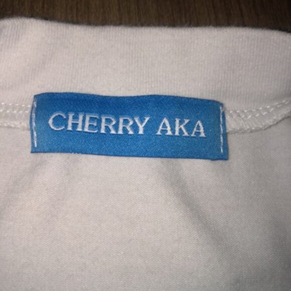 Cherry AKA Color Block Light Blue Dark Blue White Medium Modern Shirt - - Picture 3 of 7